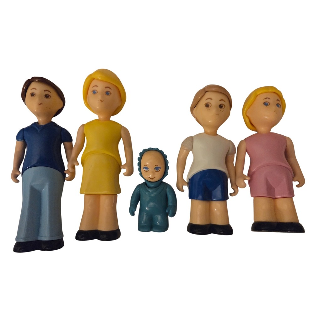 Little Tikes Dollhouse Family Figures 5pc Set Multicolor Plastic Vintage